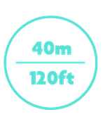 37 m / 120 ft max depth