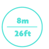 8 m / 26 ft max depth